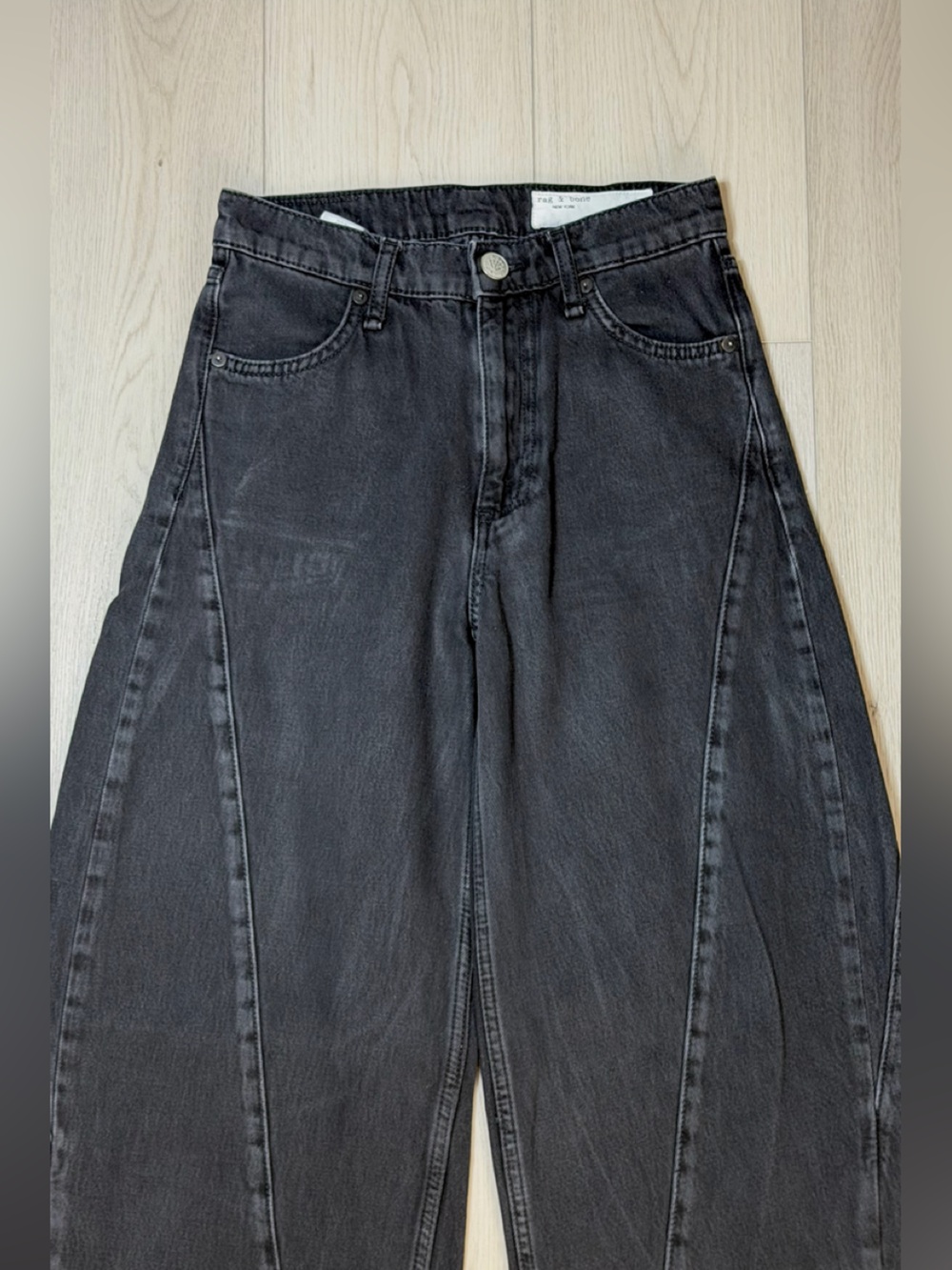 rag & bone Black Denim Jeans - high rise size 24 - Picture 3 of 7